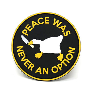 Peace Was Never an Option Goose with Knife PVC Patch