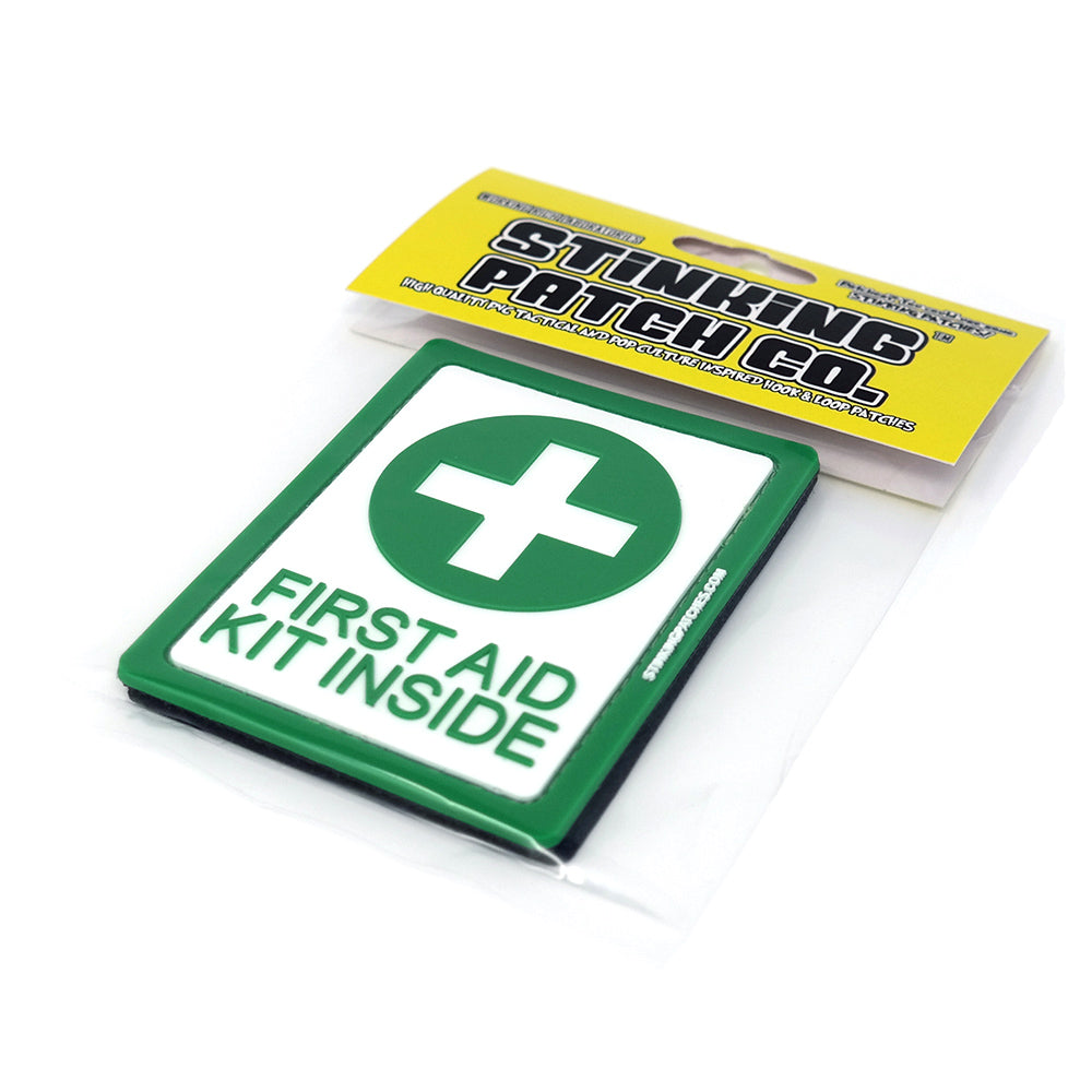 First Aid Kit Inside - Green - PVC Hook and Loop Patch – Stinking Patch Co.