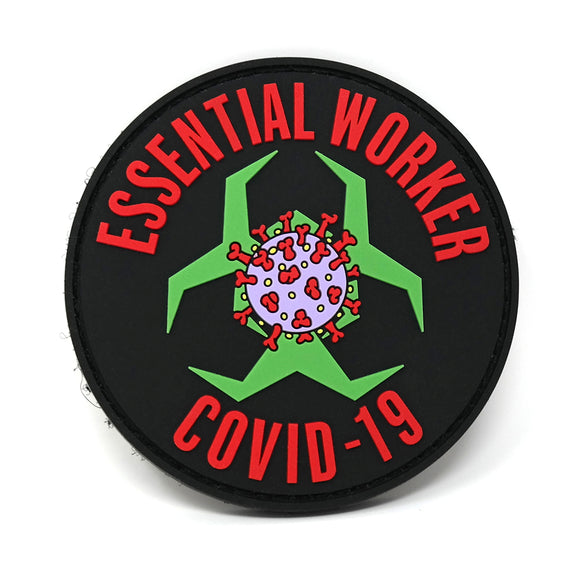 Essential Worker Covid-19 Hook and Loop PVC Patch